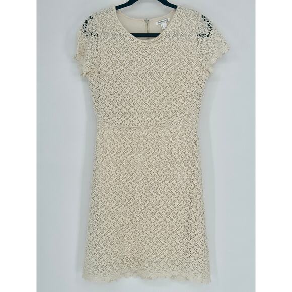SUITEBLANCO Cream Eyelet Crochet Overlay Cotton Dress Size XL - Picture 1 of 6